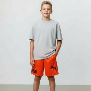 Puma Kids Athletic Mesh Shorts Orange Power Pack NWT Boys Large 14-16